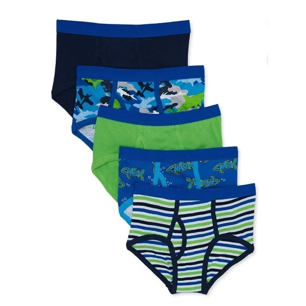 Boys Cotton Brief Underwear 2, 5-Packs